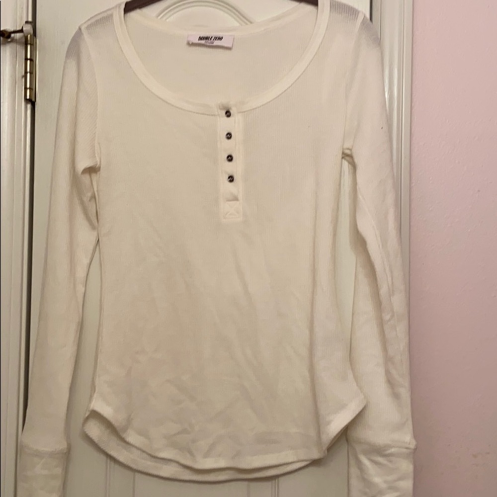 White waffle knit top
